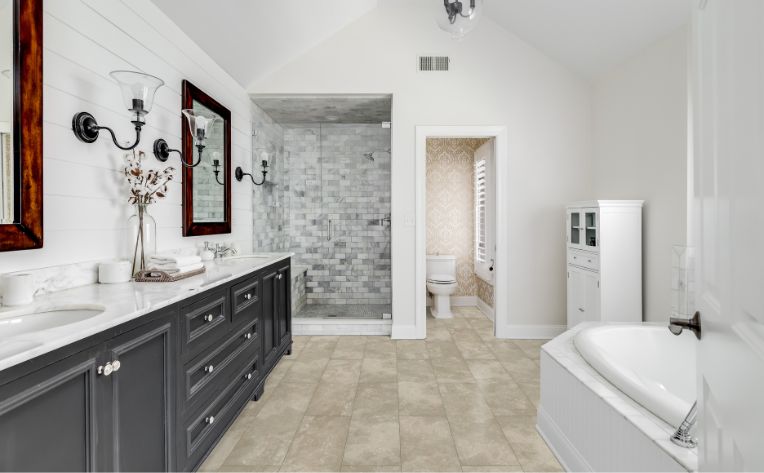 travertine bathroom floors